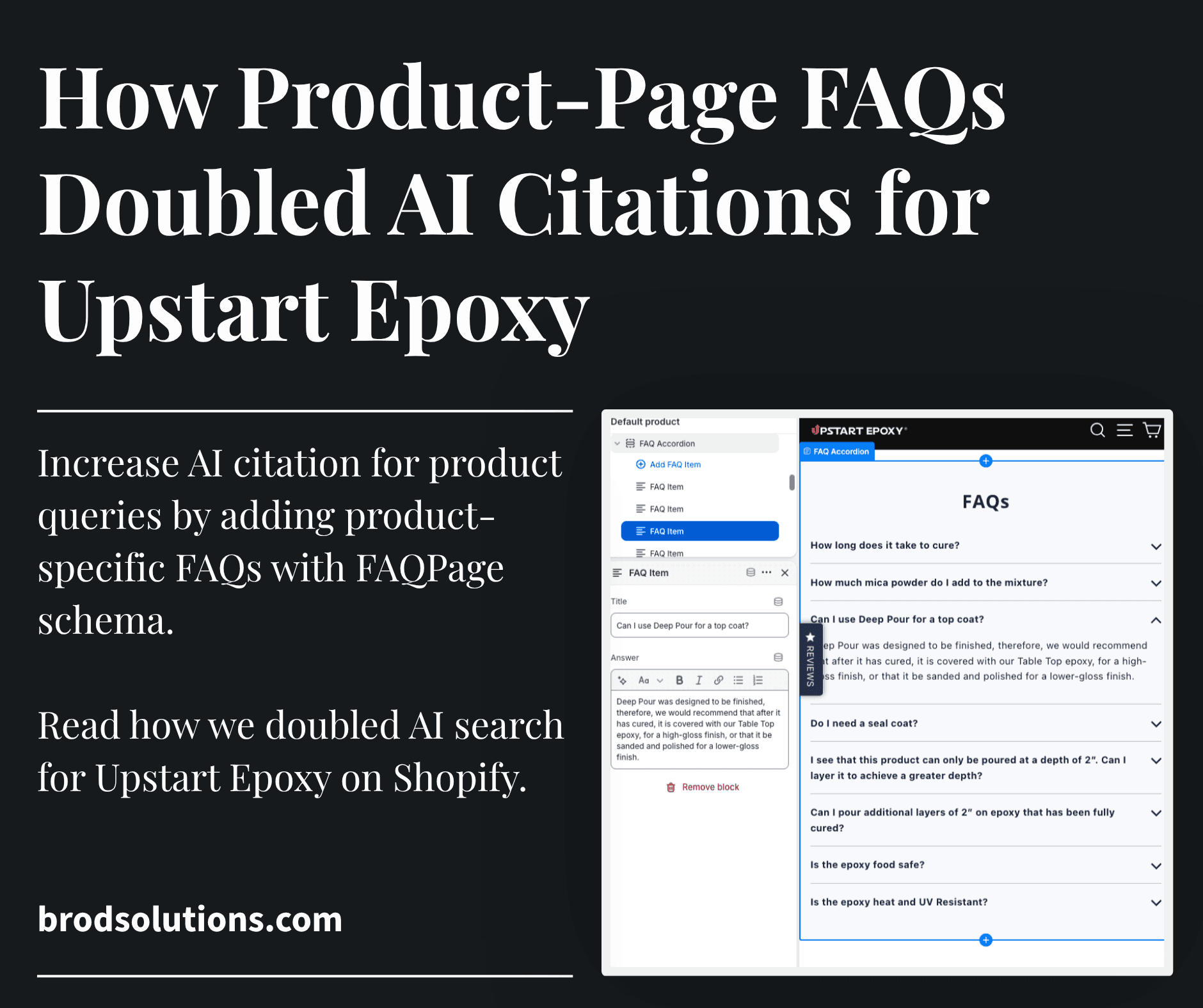 How Product-Page FAQs Doubled AI Citations for Upstart Epoxy