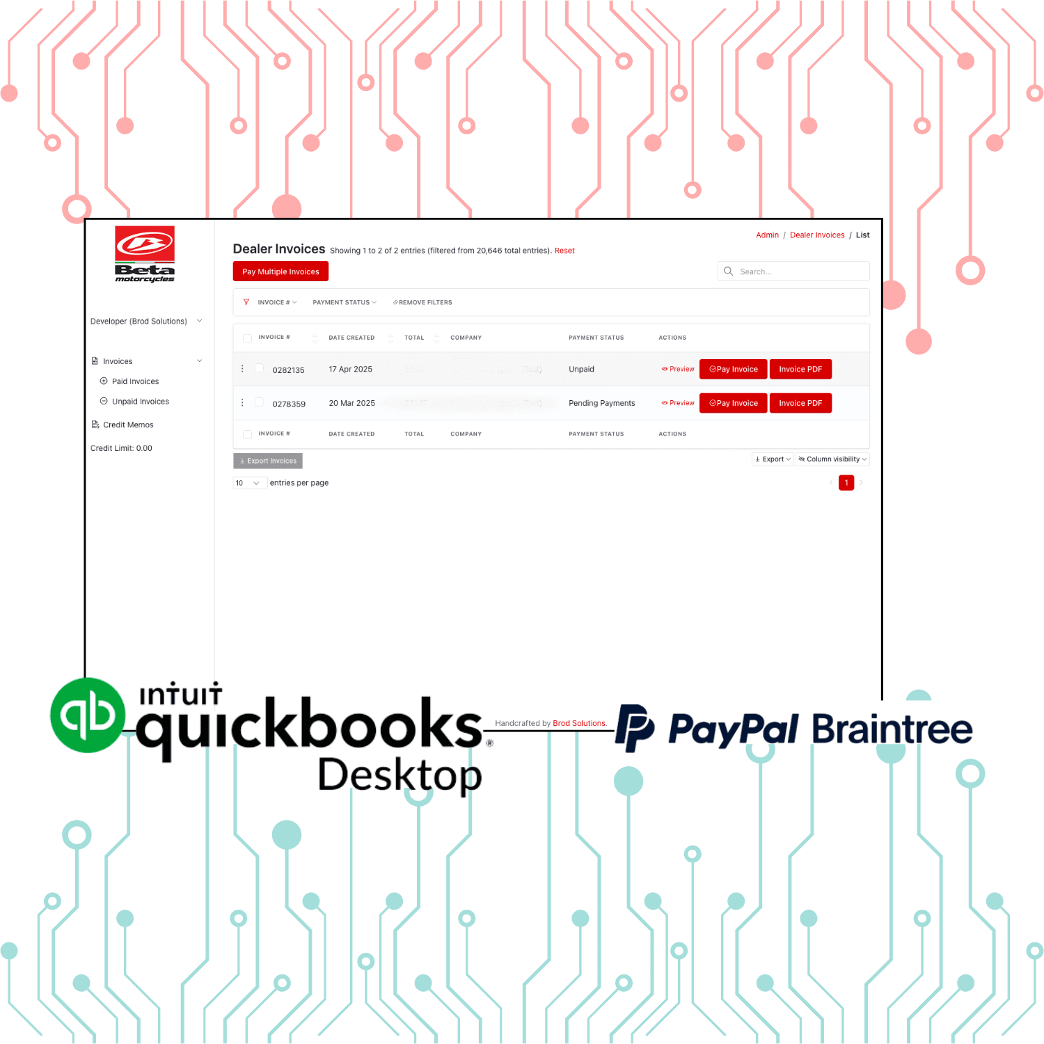 Beta Dealer Invoice Portal