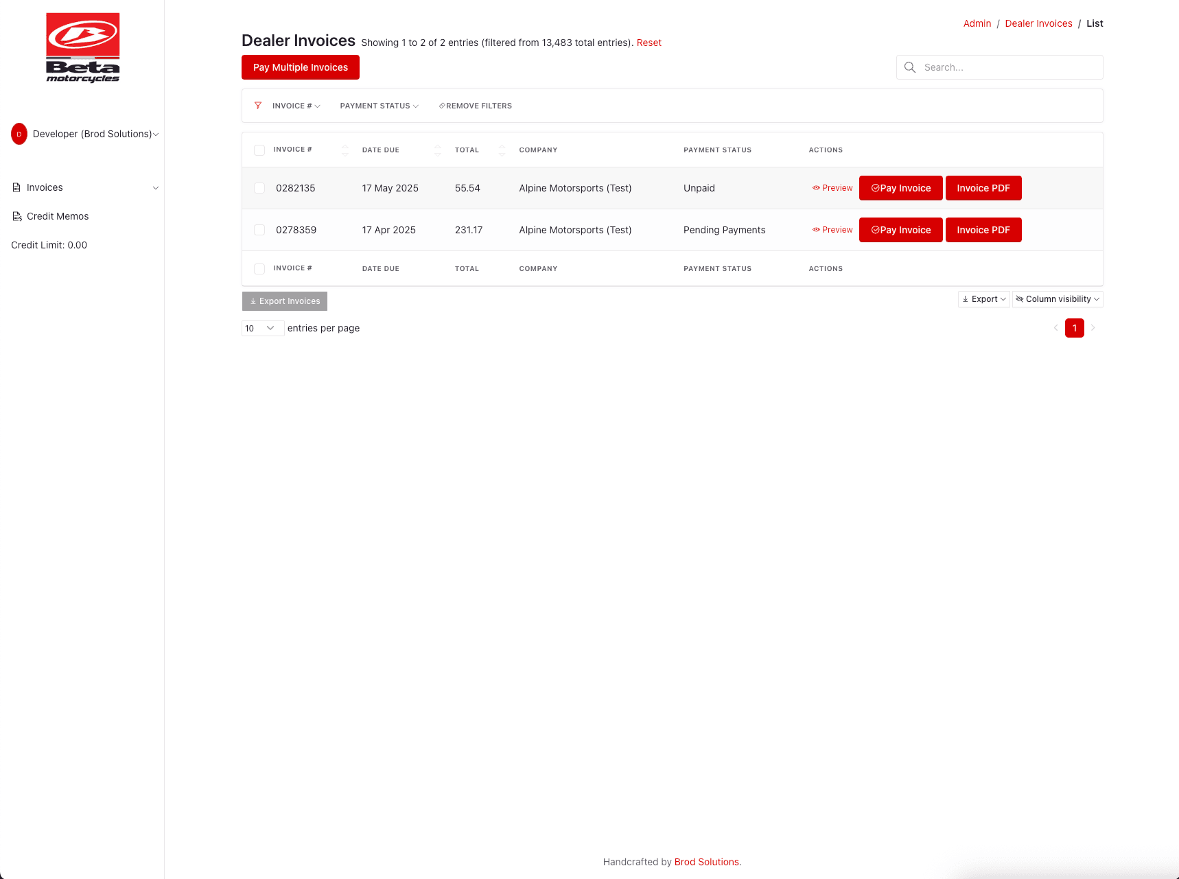 Beta Dealer Invoice Portal — image 5