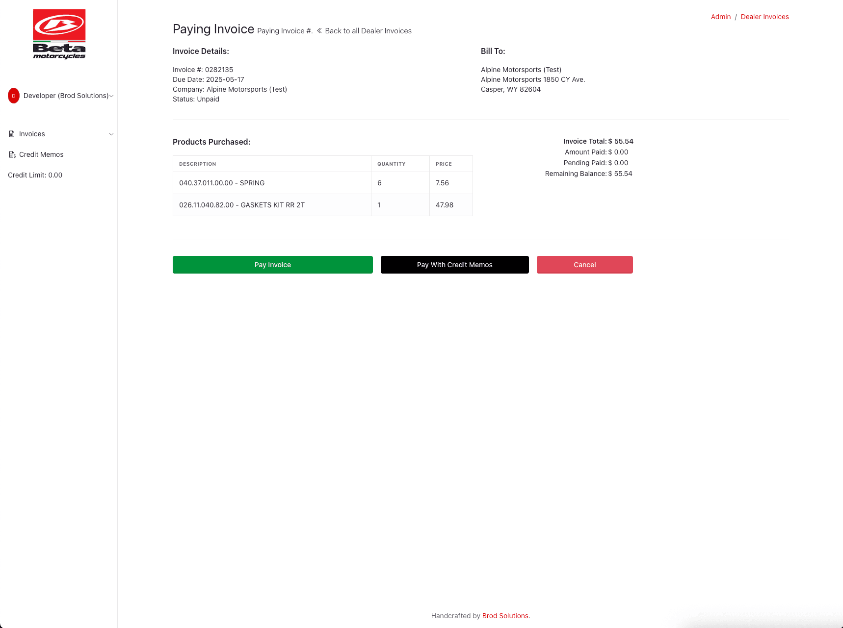 Beta Dealer Invoice Portal — image 4
