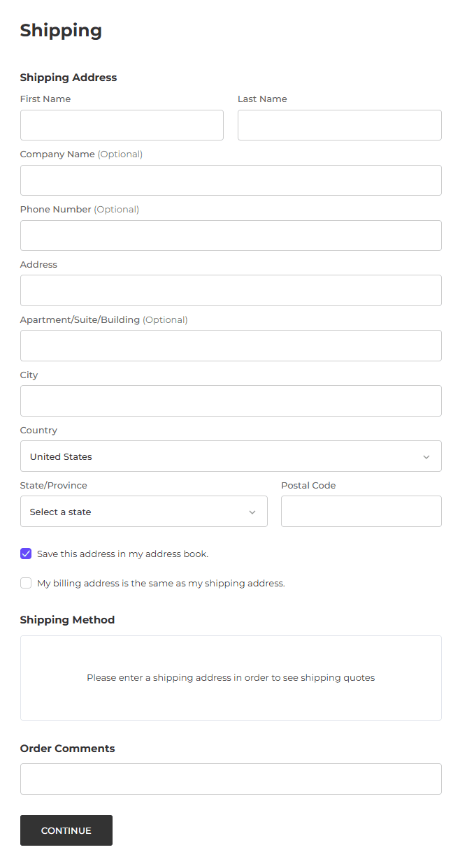 Hide Billing Address Same as Shipping in Bigcommerce Checkout — before