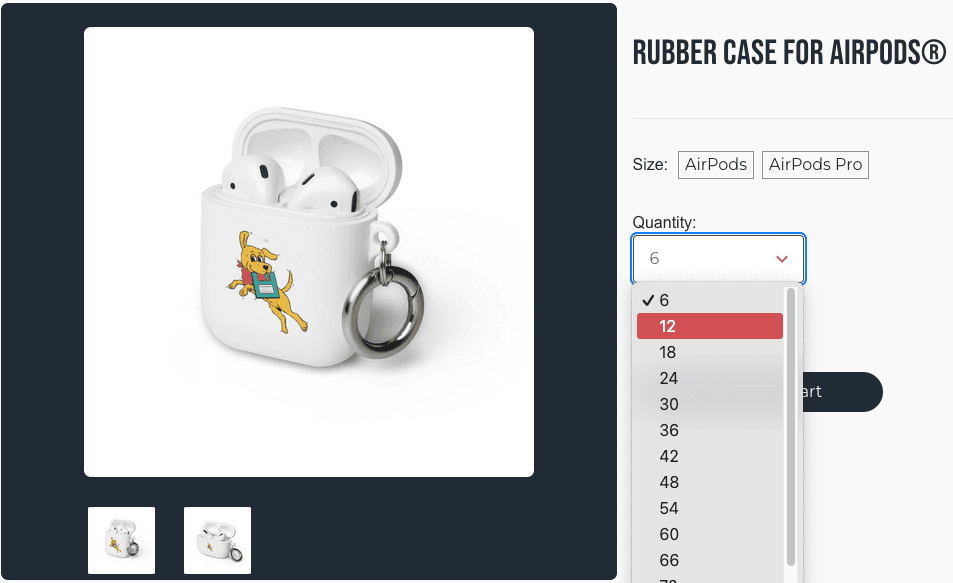 BigCommerce Product Catalog Select Quanties of 6 — after